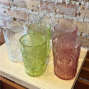 Anthropologie Fleur-De-Lys Tumbler bundle